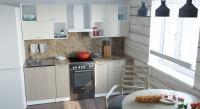 Кухонный гарнитур Ольга макси 5 1800, Цвет Латте/Карамель, ширина 180 см, с навесными шкафами, с выдвижными ящиками, с полками, с тумбой под мойку