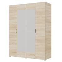 Шкаф 4ств 1800 Бостон с зеркалом 450, цвет Сонома (штанги)