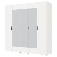 Шкаф 5ств 2250 Бостон с зеркалом 450, цвет Белый (4 ящика+штанга)