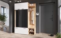 Прихожая Стелла Белый глянец холодный/Дуб Крафт