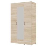 Шкаф 3ств 1200 Бостон с зеркалом, цвет Сонома (4 ящика+штанга)