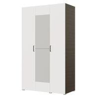 Шкаф 3ств 1200 Бостон с зеркалом, цвет Венге/Белый (4 ящика+штанга)