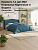 Кровать 1,4 арт.002 Классика Night blue и Бодега, ширина 140 см, мягкое изголовье, двуспальная кровать, мебель в спальню